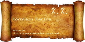 Kornfein Karina névjegykártya
